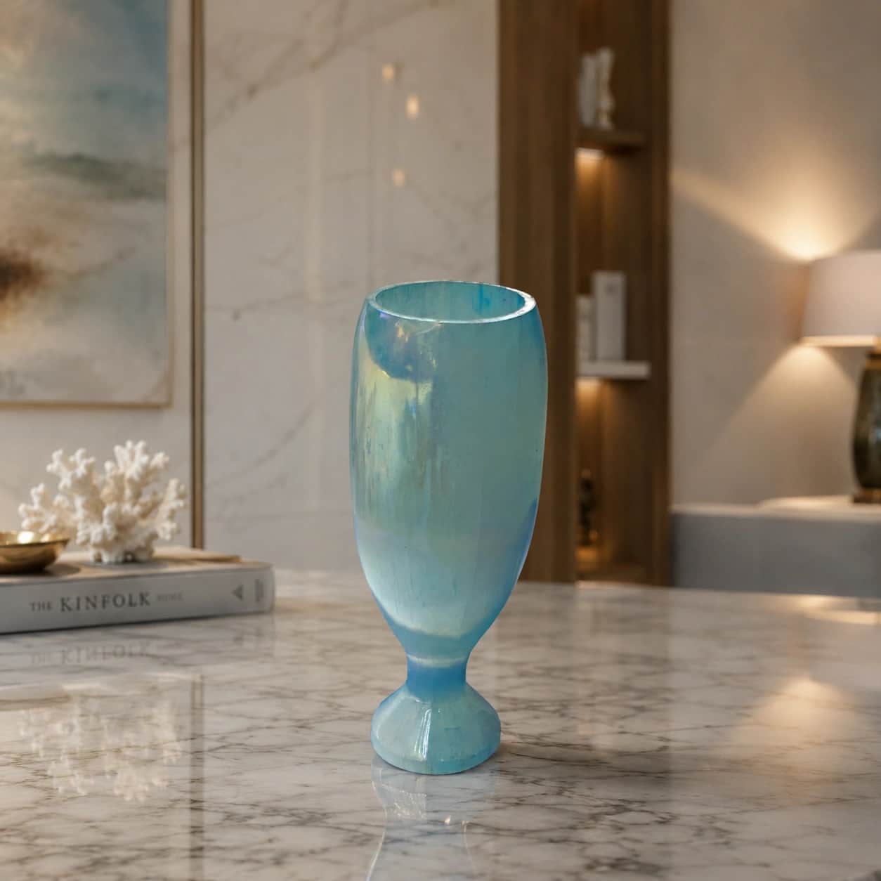 Aura Quartz Crystal Cup | Iridescent Handcrafted Goblet | Luxury Healing Crystal Decor 2