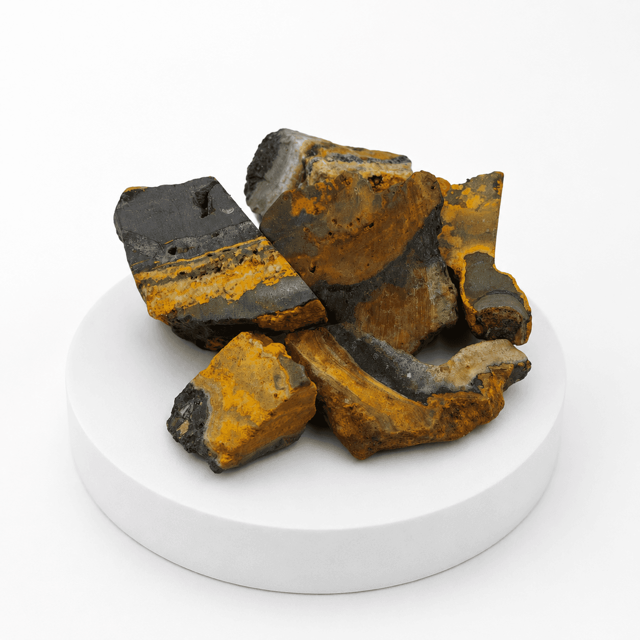 Bumble Bee Raw Stone - Natural Rough Yellow Orange Banded Gemstone Pieces 2