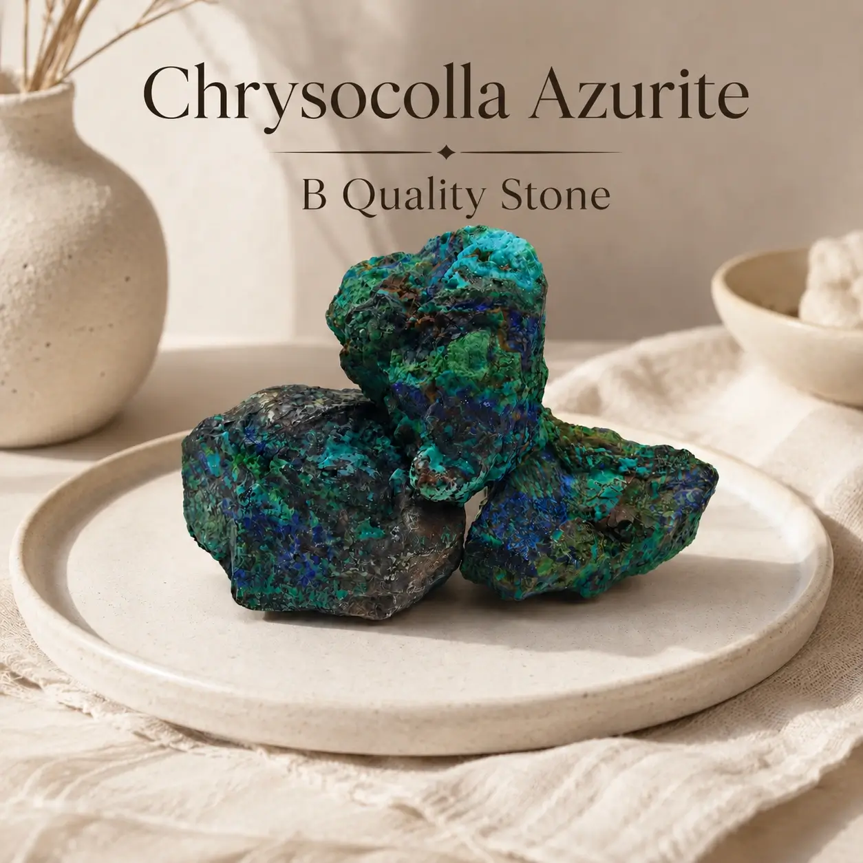 Chrysocolla Azurite B Quality Raw Stone - Natural Rough Blue Green Copper Mineral Gemstone 1