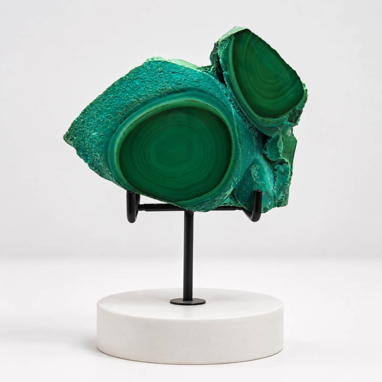 Chrysocolla Malachite Decorative Display Stone With Stand 2