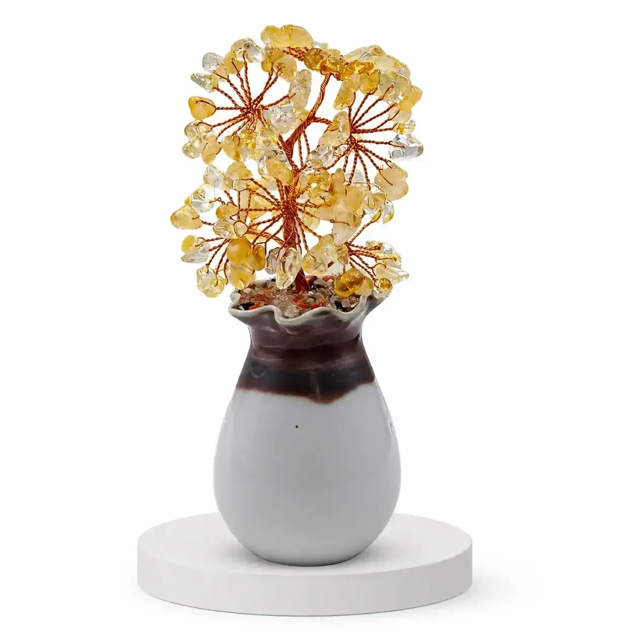 Citrine Tree | Handcrafted Natural Citrine Crystal Chip Tree with Copper Wire Branches & Premium Ceramic Vase | Wealth, Prosperity & Positive Energy Decor Gift 2