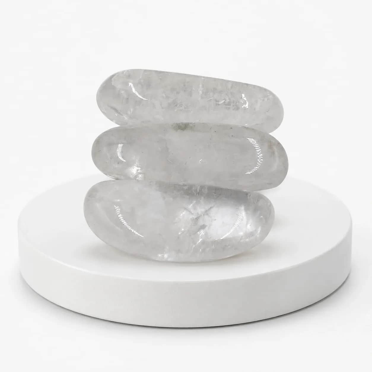 Clear Quartz Natural Polished Tumble Stone | Premium White Translucent Quartz Crystal Tumblestones 2