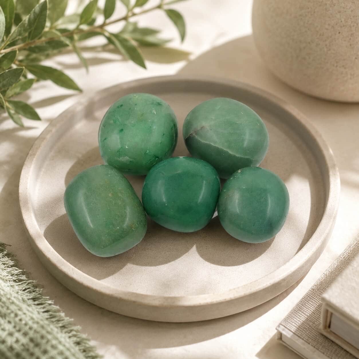 Green Aventurine Natural Polished pebble Stones | Bulk Tumbled Crystal Pebbles for Decor, Reiki, Healing, Vastu & Crystal Collection 1