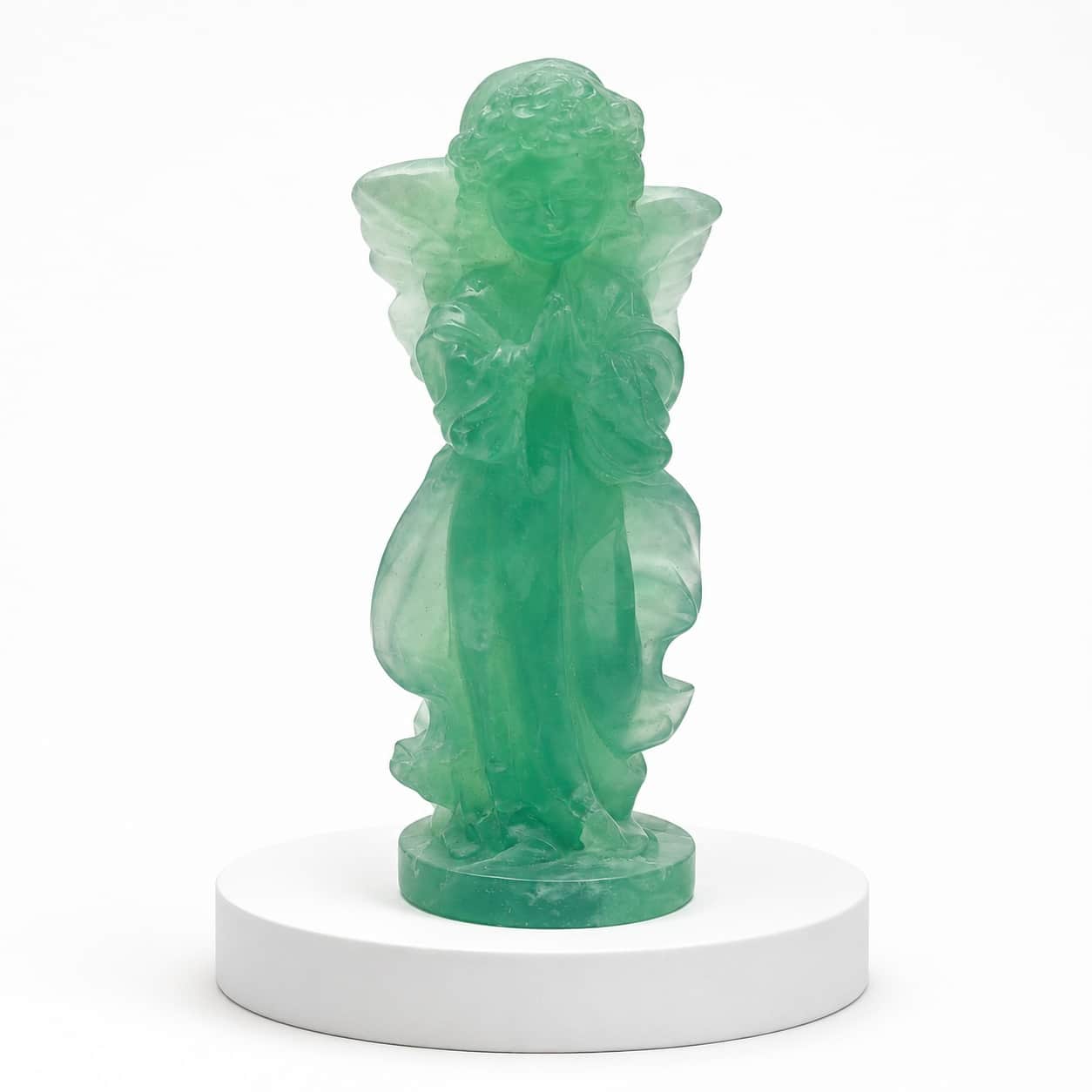 Green Fluorite Crystal Angel Figurine – Hand-Carved Premium Spiritual Home Décor Statue 2