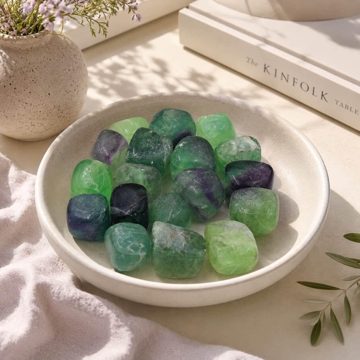 Green Fluorite Tumbled Stone | Natural Polished Gemstone Pieces for Home Décor, Crystal Collection & Premium Gift 1