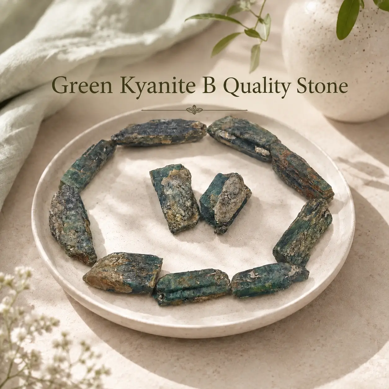 Green Kyanite B Quality Raw Stone - Natural Rough Blue-Green Kyanite Blades 1