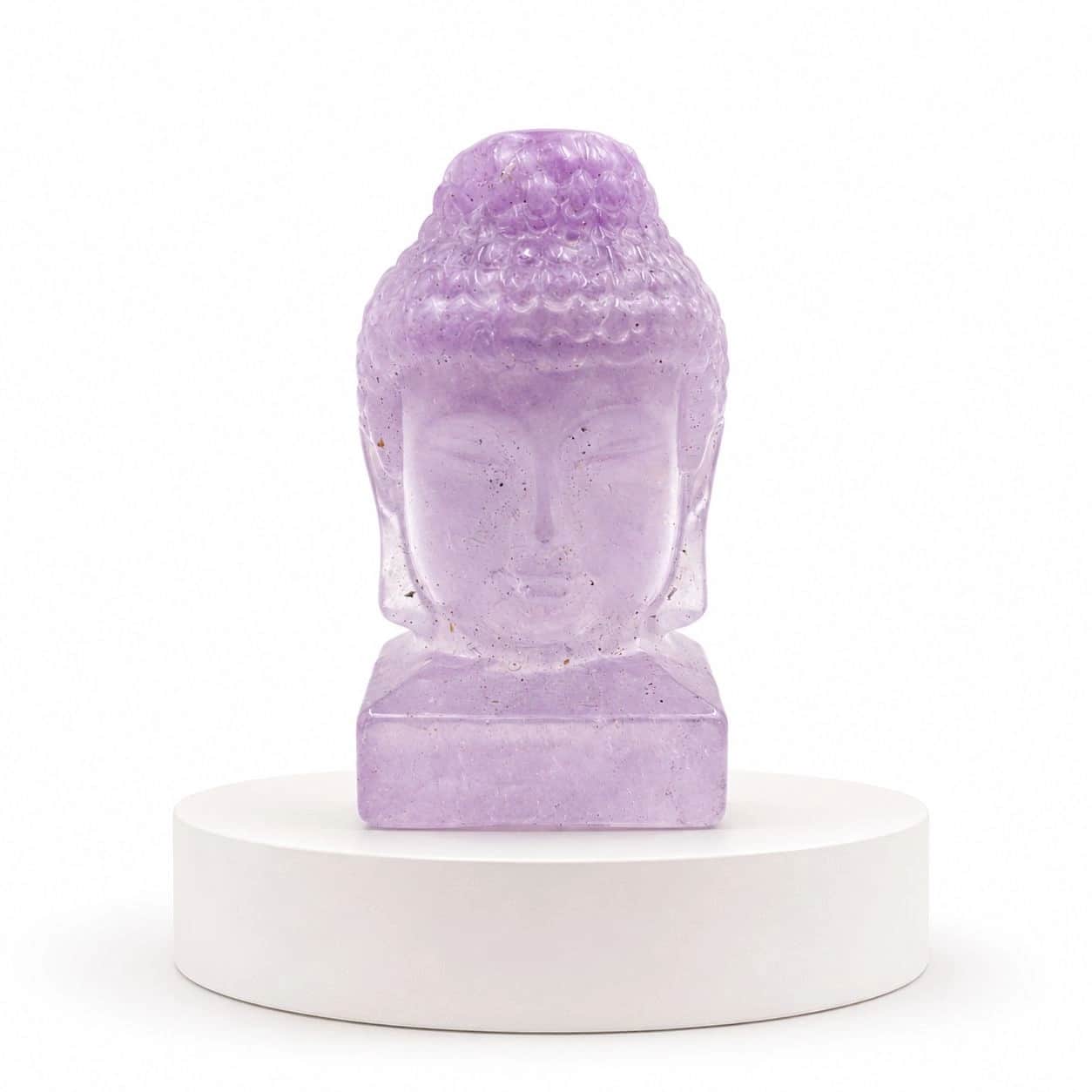 Hand-Carved Natural Crystal Buddha Head Figurine | Rainbow Fluorite, Green Fluorite & Amethyst Stone Variants | Premium Meditation & Home Decor Gift 2