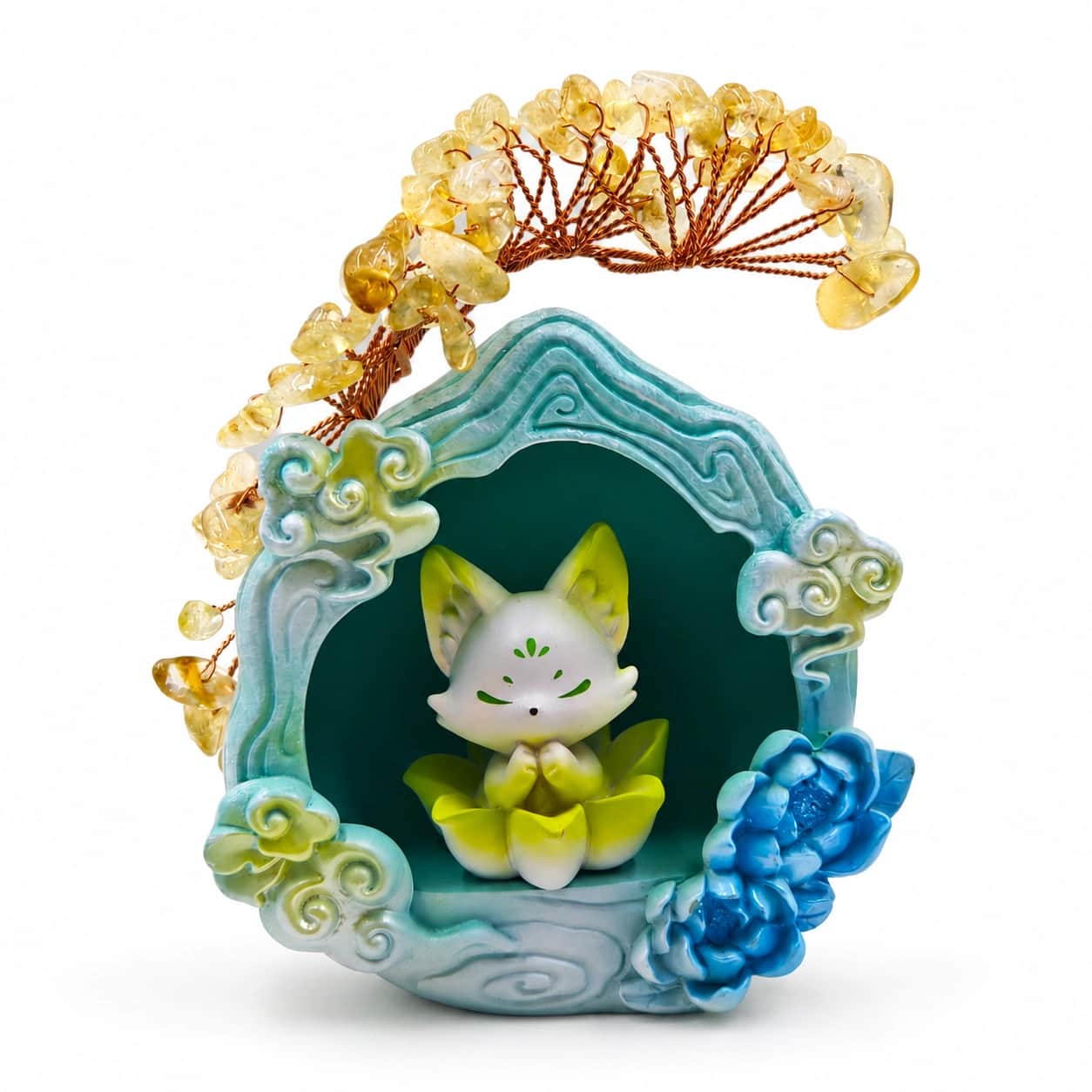 Lotus Fox Citrine Crystal Tree Decorative Showpiece 2