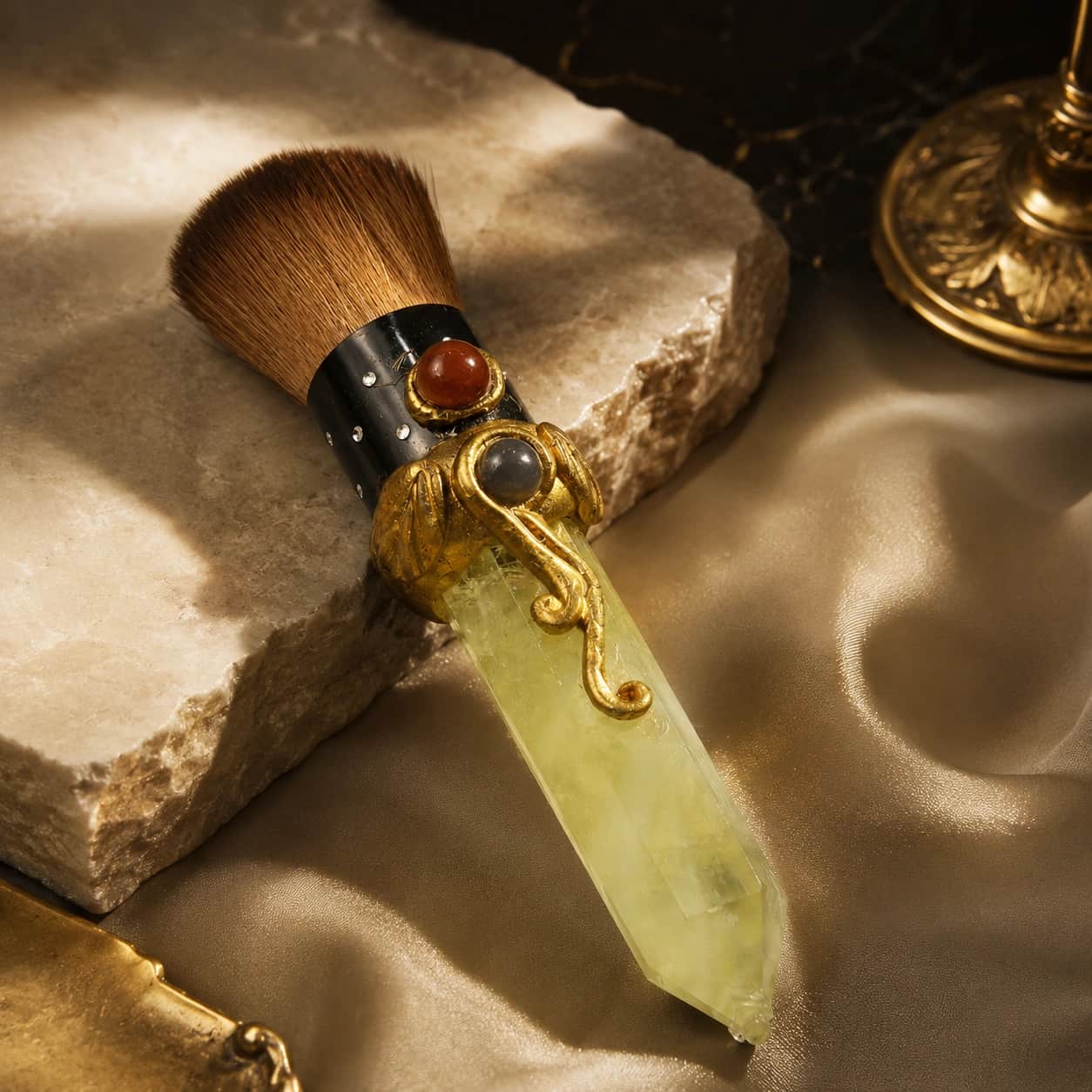 Luxury Citrine Crystal Beauty Brush 1