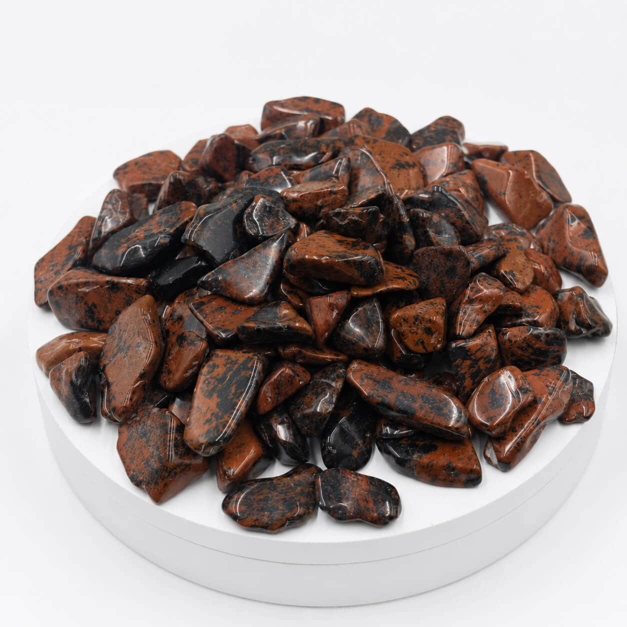 Mahogany Obsidian Polished Tumbled Stones | Natural Volcanic Glass Gemstone Chips | 250 GM / 500 GM / 1 KG 2