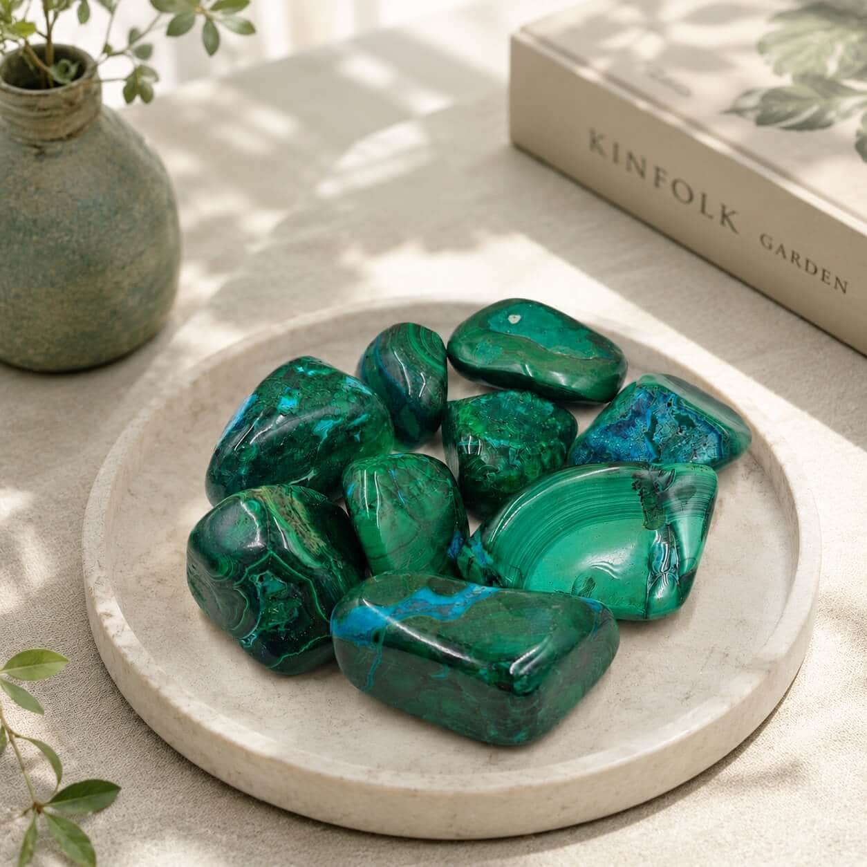 Malachite Chrysocolla Natural Polished Tumbled Gemstone Stones 1
