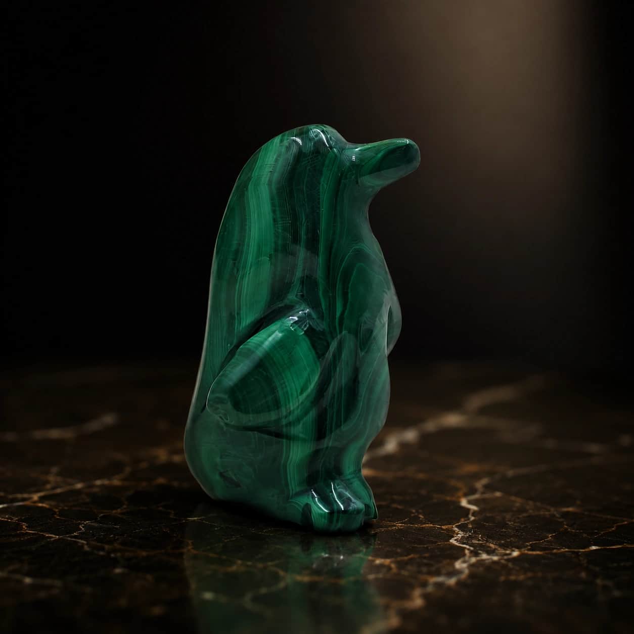 Malachite Penguin Figurine | Natural Malachite Stone | Hand-Carved Polished Decorative Crystal Animal | Luxury Home Decor & Gift 1