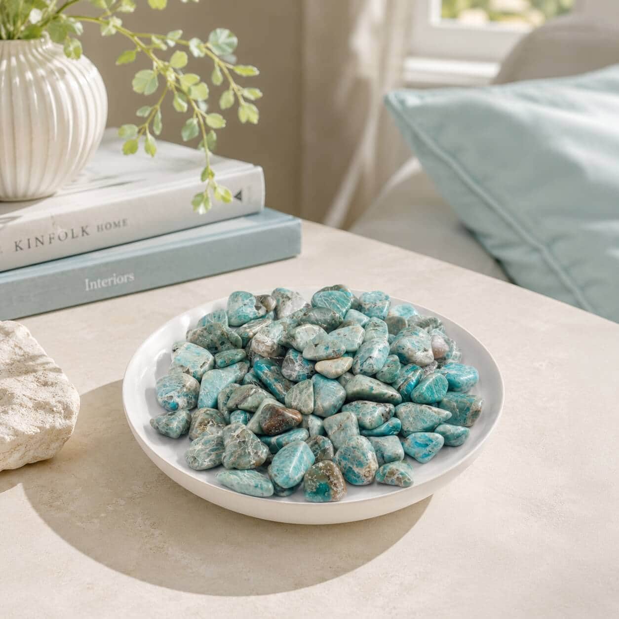 Natural Amazonite Tumbled Stones | Polished Blue-Green Feldspar Gemstone Chips for Crystal Healing, Reiki, Decor & DIY Jewellery | Available in 250 GM, 500 GM & 1 KG 1