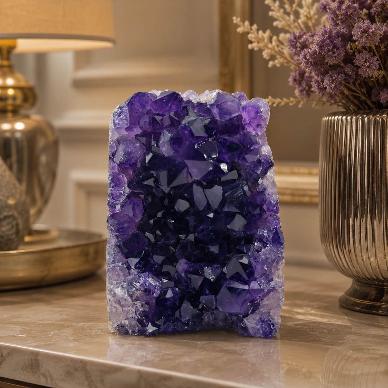 Natural Amethyst Geode Decorative Crystal Cluster 1 kg to 1.5 kg 1
