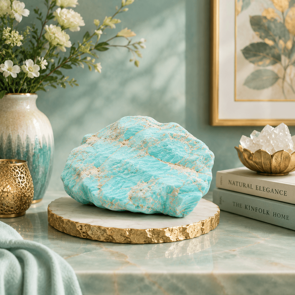 Natural Blue Aragonite Raw Stone | Premium Home Décor Crystal 1