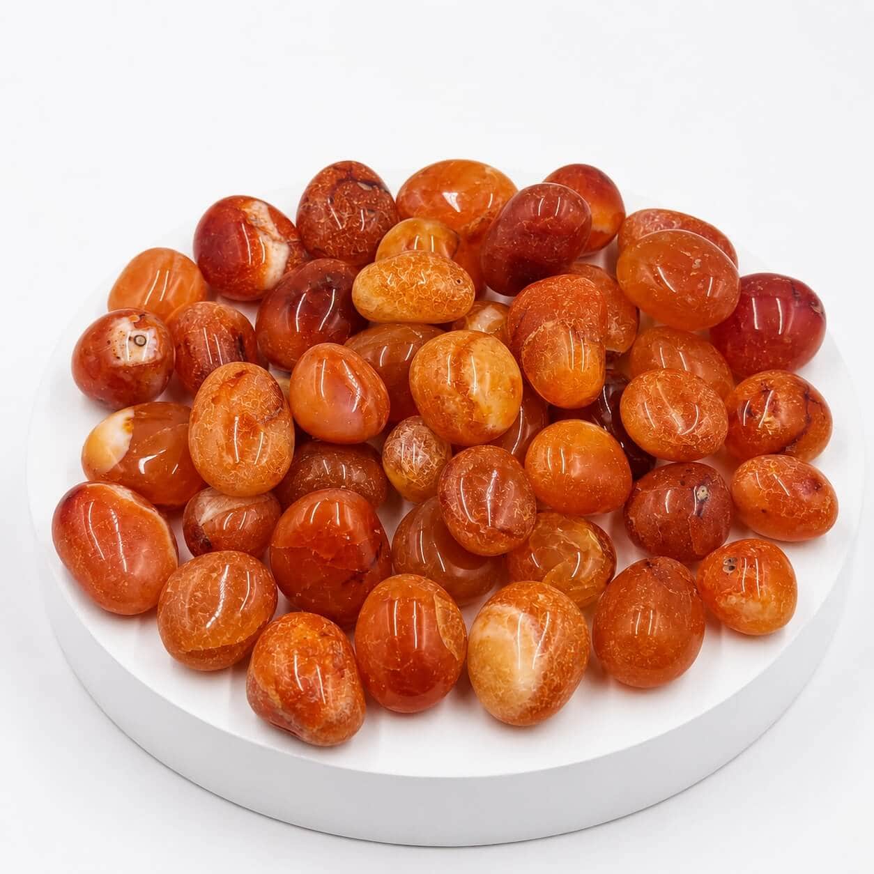 Natural Carnelian Polished Tumbled Stones | Orange Gemstone Pebbles | 250 GM, 500 GM & 1 KG 2