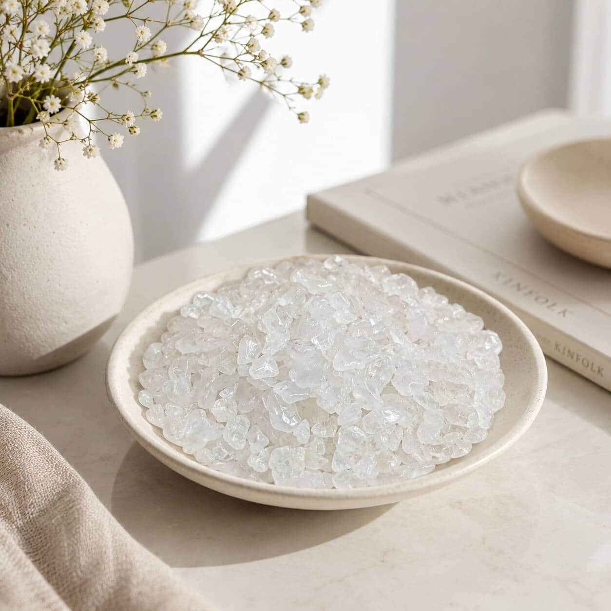 Natural Clear Quartz Polished Gemstone Chips for Decor, Healing, Resin Art & Craft Use 1