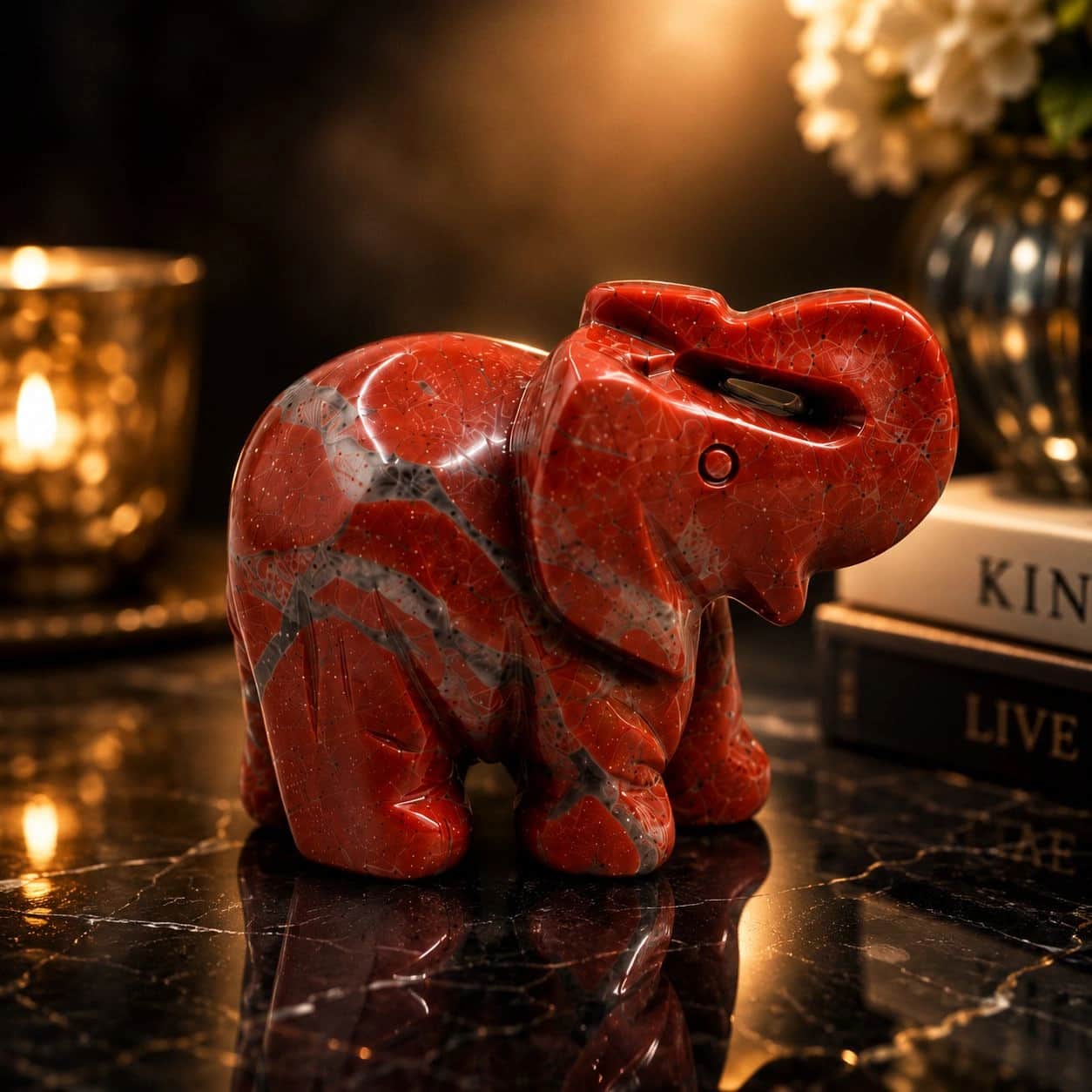 Natural Crystal Elephant Figurine Set | Hand-Carved Gemstone Elephant Decor | 9 Stone Variants 1