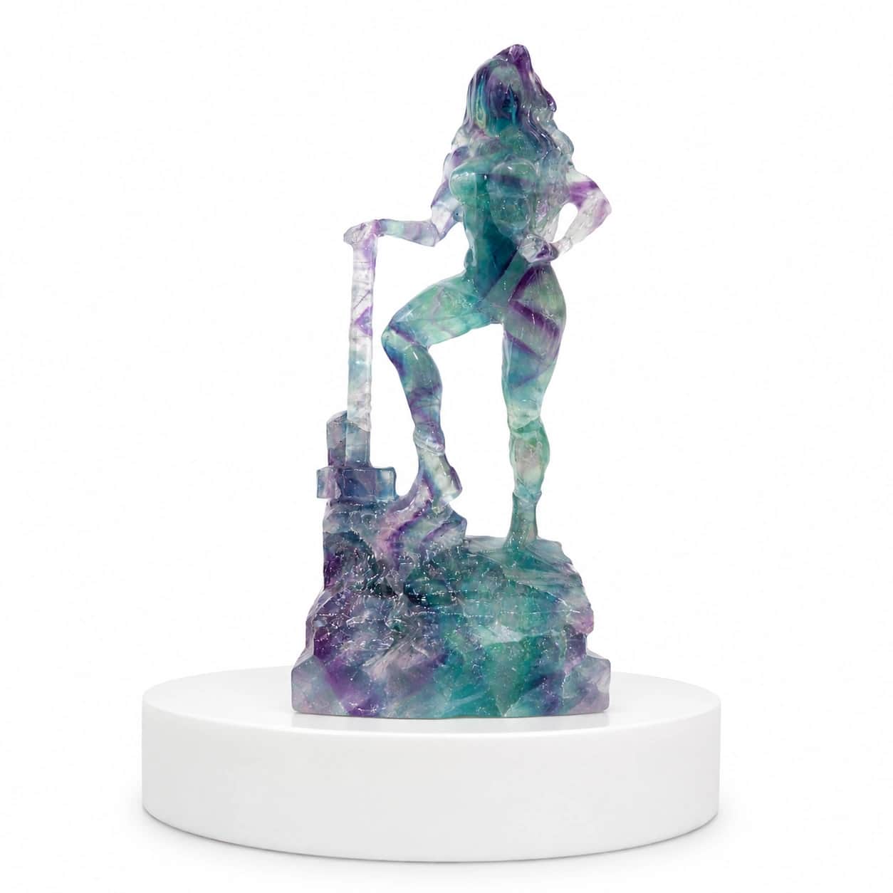 Natural Fluorite Goddess Statue 2