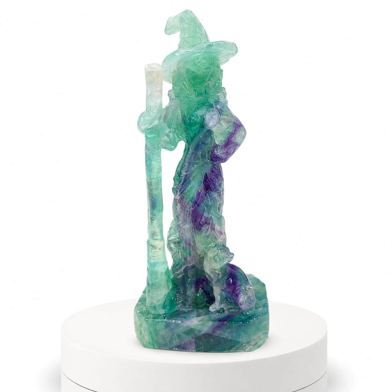 Natural Fluorite Hat Wizard Statue 2