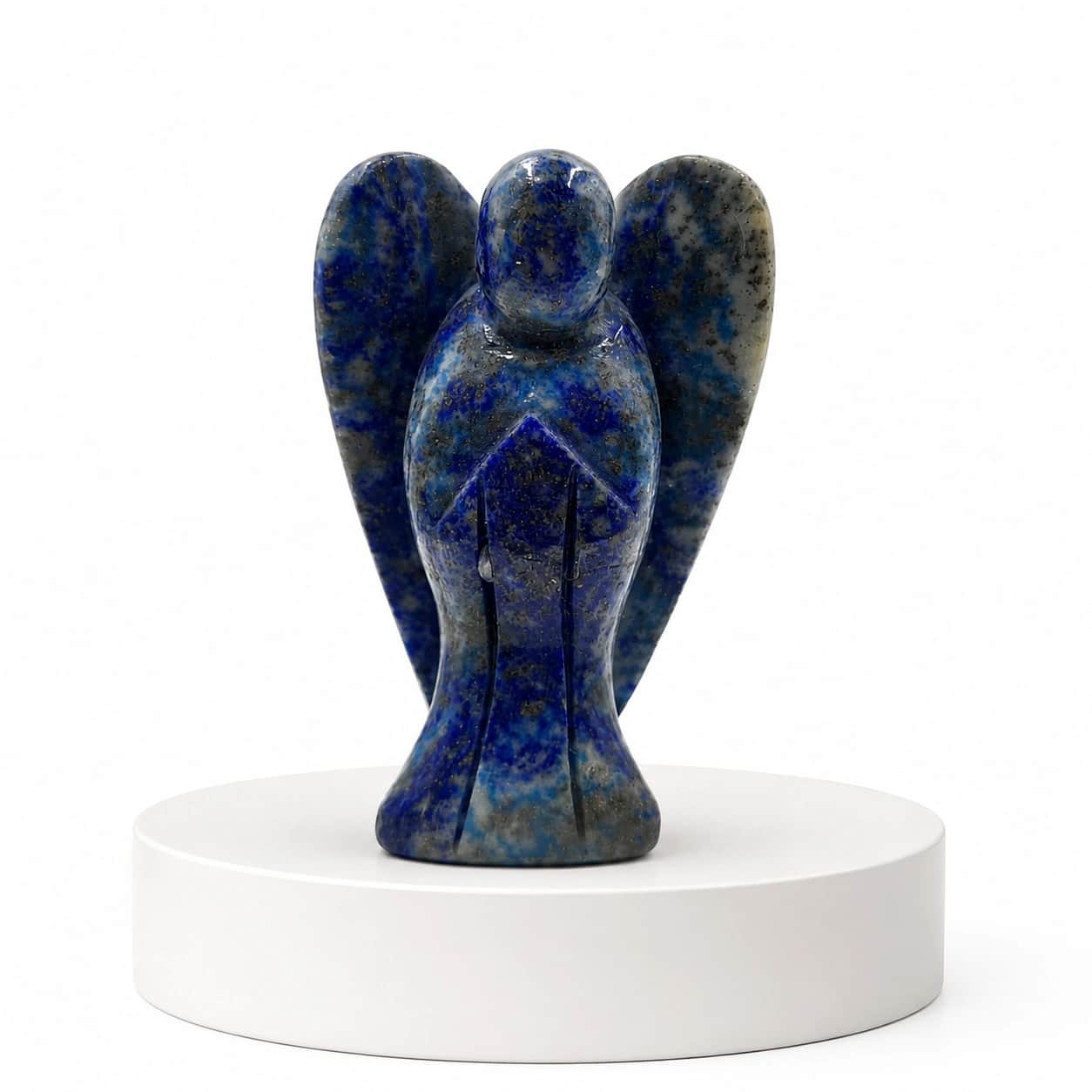 Natural Gemstone Angel Figurine Collection | Rose Quartz, Lapis Lazuli, Red Jasper, Clear Quartz, Hematite, Tiger Eye , Chevron Amethyst & Pyrite Angel Statue 2