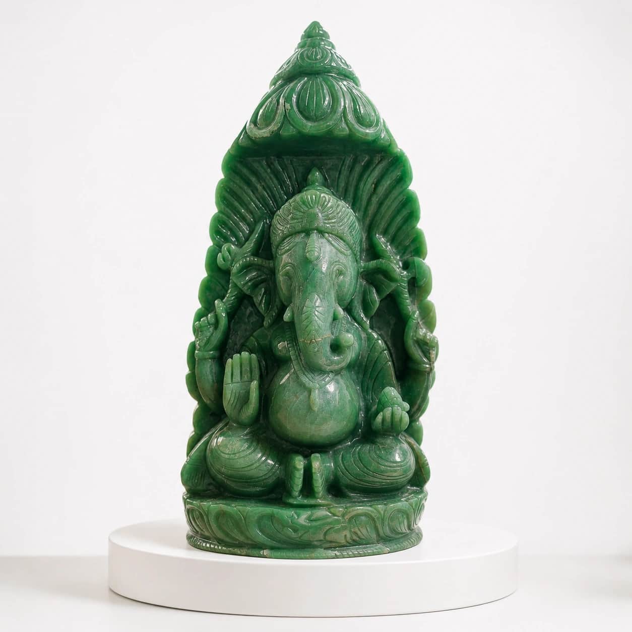 Natural Green Aventurine Ganesha Idol | Hand-Carved Spiritual Decorative Sculpture | 40 cm Premium Home & Temple Decor 2