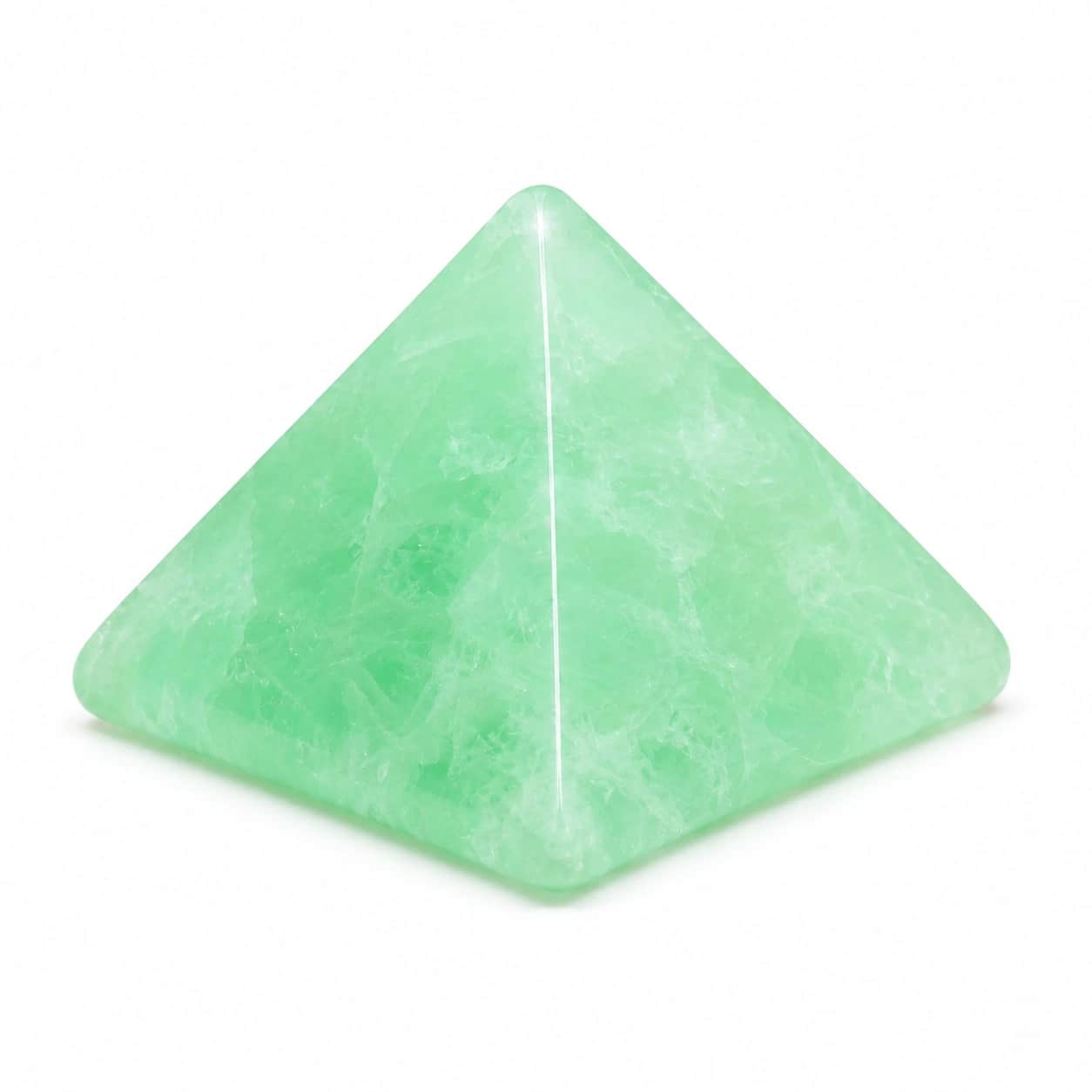 Natural Green Fluorite Crystal Pyramid - Hand-Polished Mint Glow Gemstone Pyramid for Clarity, Calm & Positive Transformation | Premium Feng Shui & Vastu Decor for Home, Office & Meditation Space | 3.5 cm Height / 4 cm Base / 78 g | Stone Mart 2