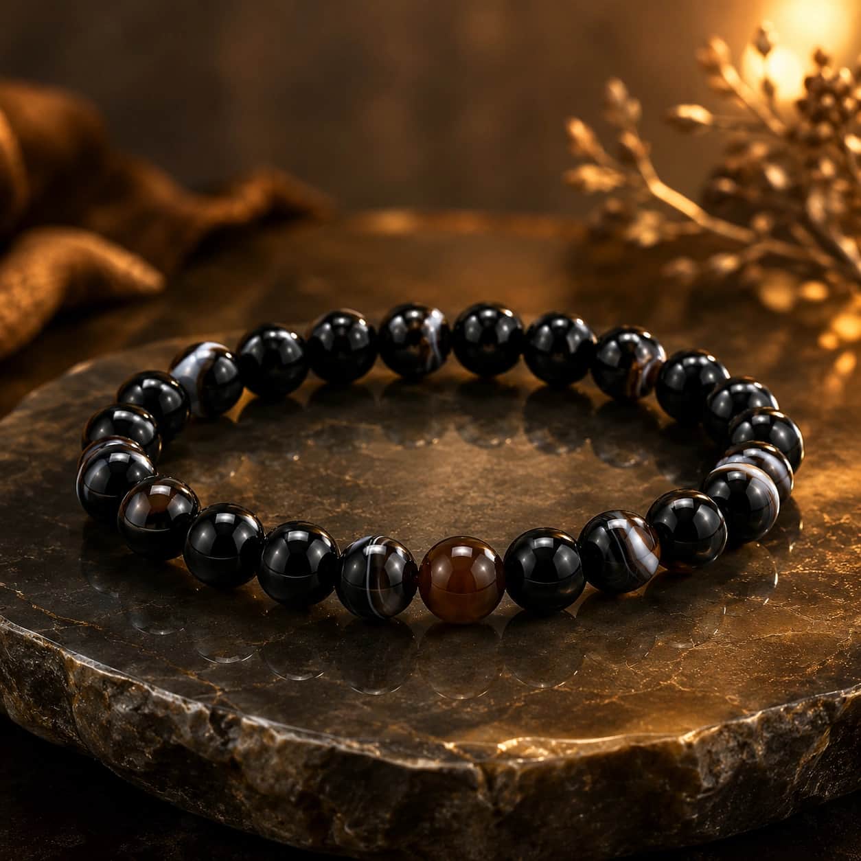Natural Hakik Stone Bracelet | 8mm Beads | Stretchable Gemstone Bracelet for Strength, Protection & Balance 1