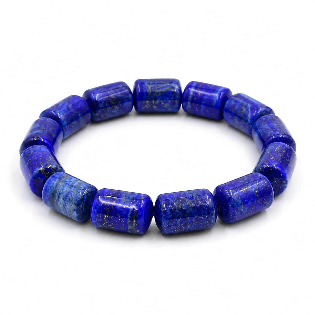 Natural Lapis Lazuli Tile Bracelet – Barrel Bead Stretch Bracelet for Wisdom, Truth & Inner Peace | Premium Healing Crystal Jewellery 2