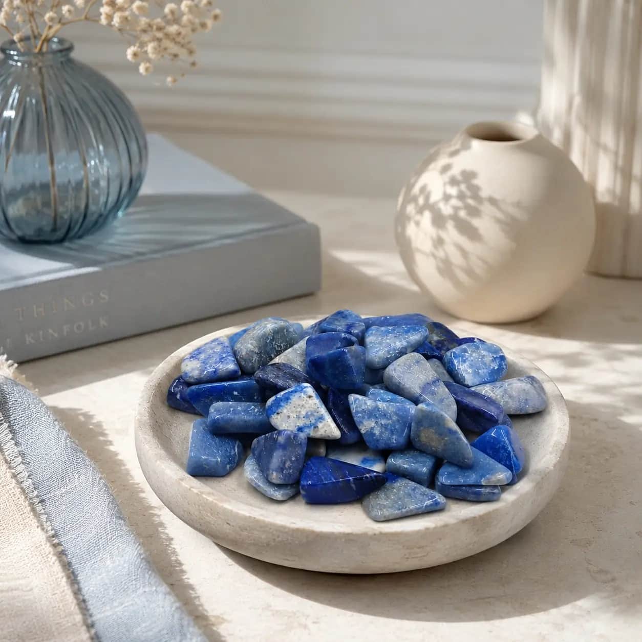 Natural Polished Lapis Lazuli Tumbled Stones - Premium Blue Polished Healing Crystals 1