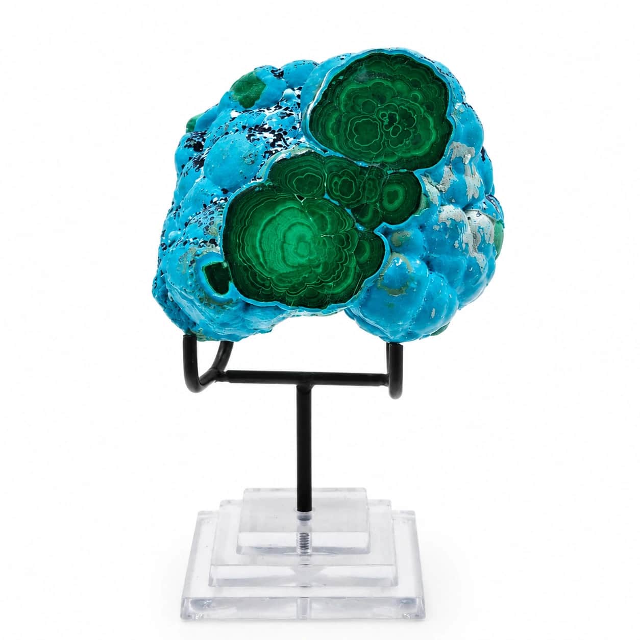 Natural Large Size Chrysocolla Malachite Decorative Stone on Stand, Large Size, 778 gm 2