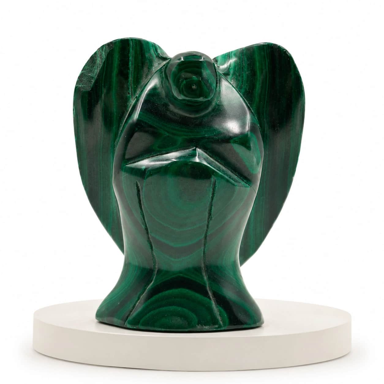 Natural Malachite Angel Figurine | Hand-Carved Polished Green Stone Angel Decor | Spiritual Luxury Home Decor Accent 2
