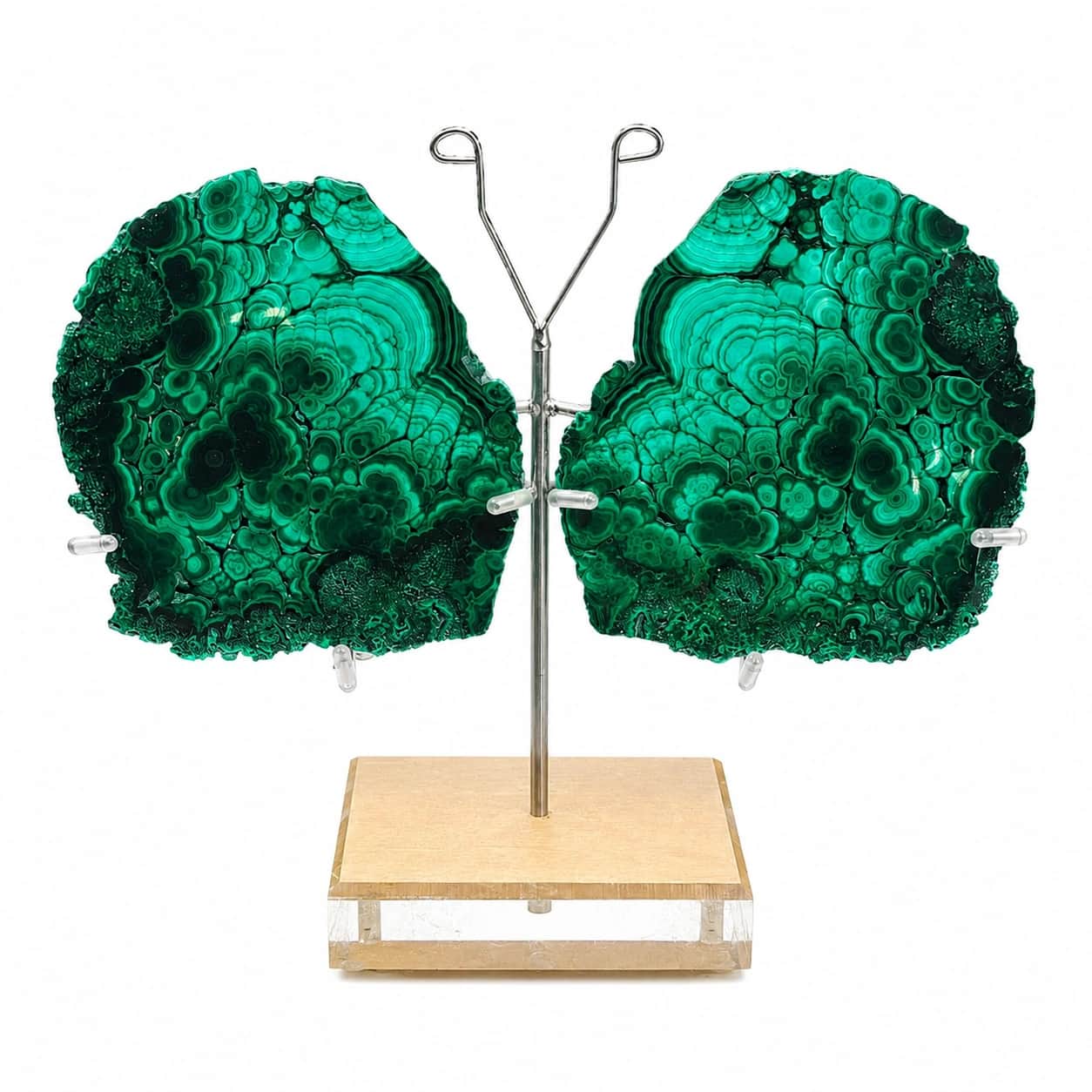 Natural Malachite Butterfly Decorative Showpiece on Stand 2