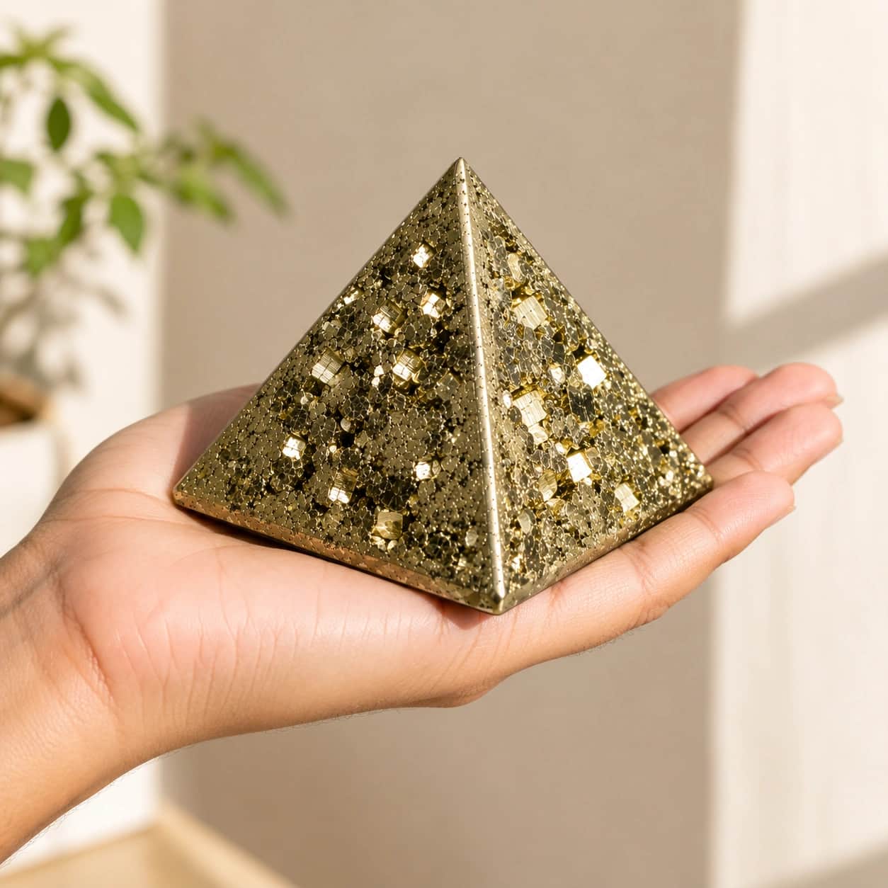 Natural Peruvian Pyrite Pyramid – Premium Original Peru Pyrite Crystal Point for Energy, Protection & Prosperity 1