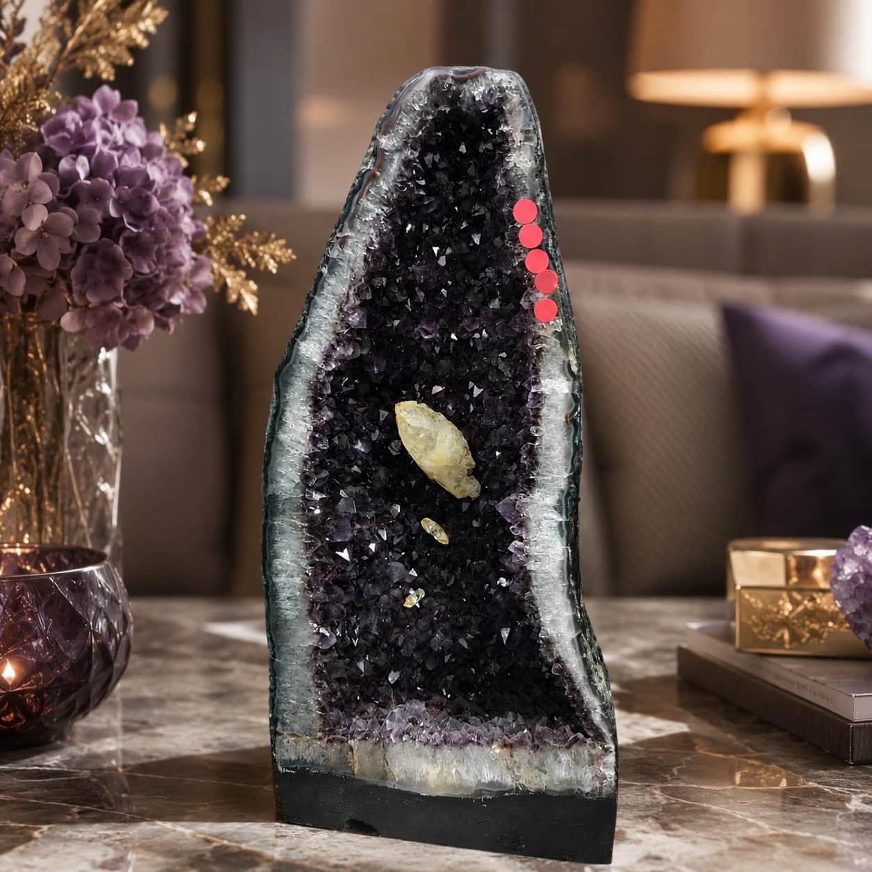 Natural Purple Amethyst Geode Decorative Showpiece - 16 KG, 19 Inch Premium Crystal Home Décor 1