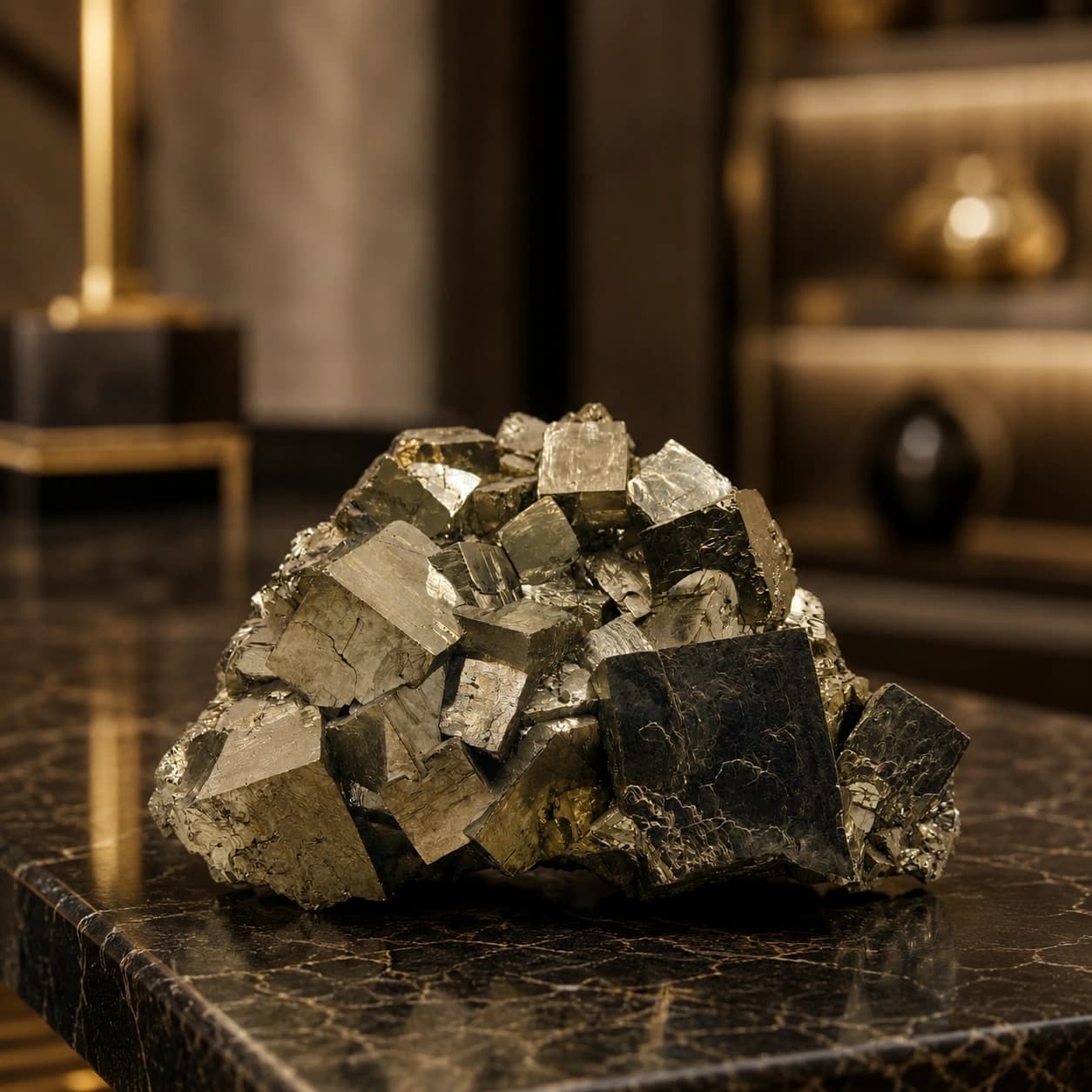 Natural Pyrite Cluster | Large Raw Specimen | Luxury Home Décor & Crystal Collectible