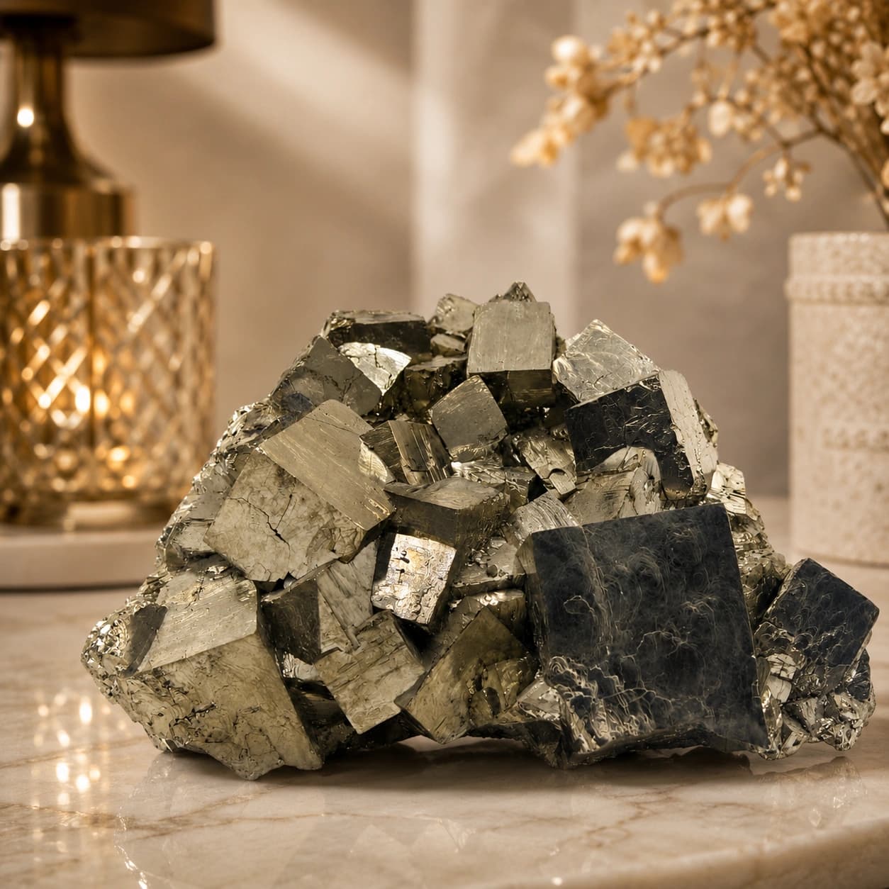 Natural Pyrite Cluster | Small Raw Specimen | Crystal Healing & Home Décor Stone