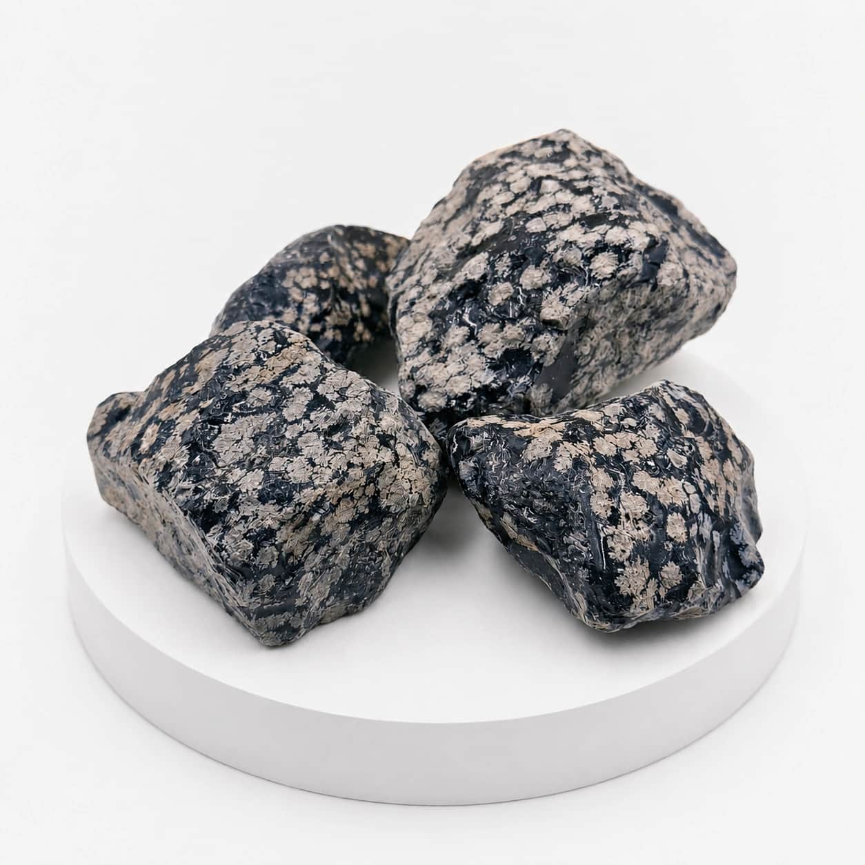 Natural Raw Snowflake Obsidian | Volcanic Glass with White Snowflake Patterns | Protection, Grounding & Calm Stone 2