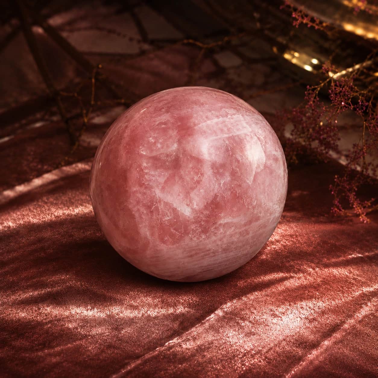 Natural Rose Quartz Sphere | Premium Polished Gemstone Ball for Luxury Home Decor 1