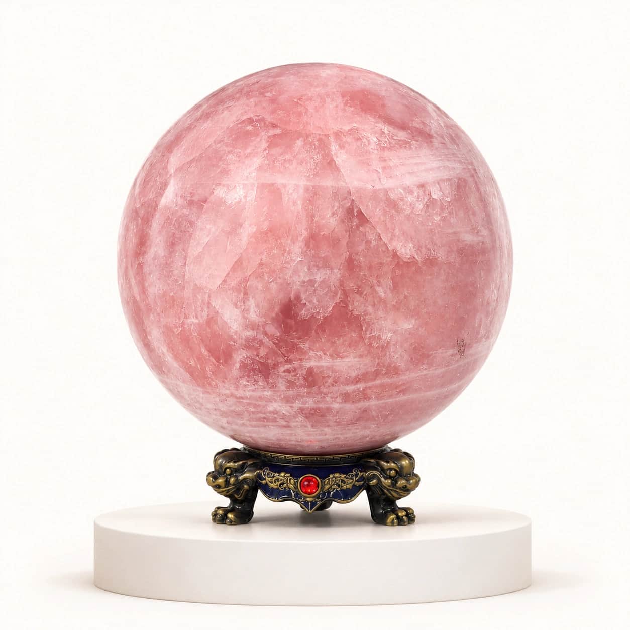 Natural Rose Quartz Sphere | Premium Polished Gemstone Ball for Luxury Home Decor 2