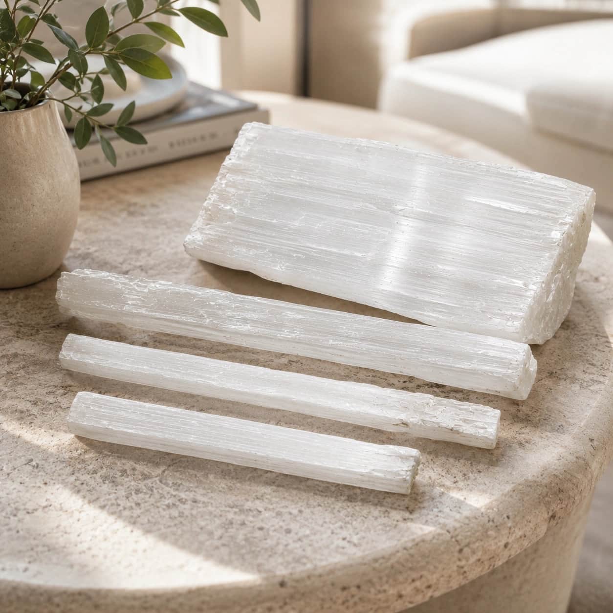 Natural Selenite Raw Gypsum Crystal Sticks / Natural Gypsum Crystal 1