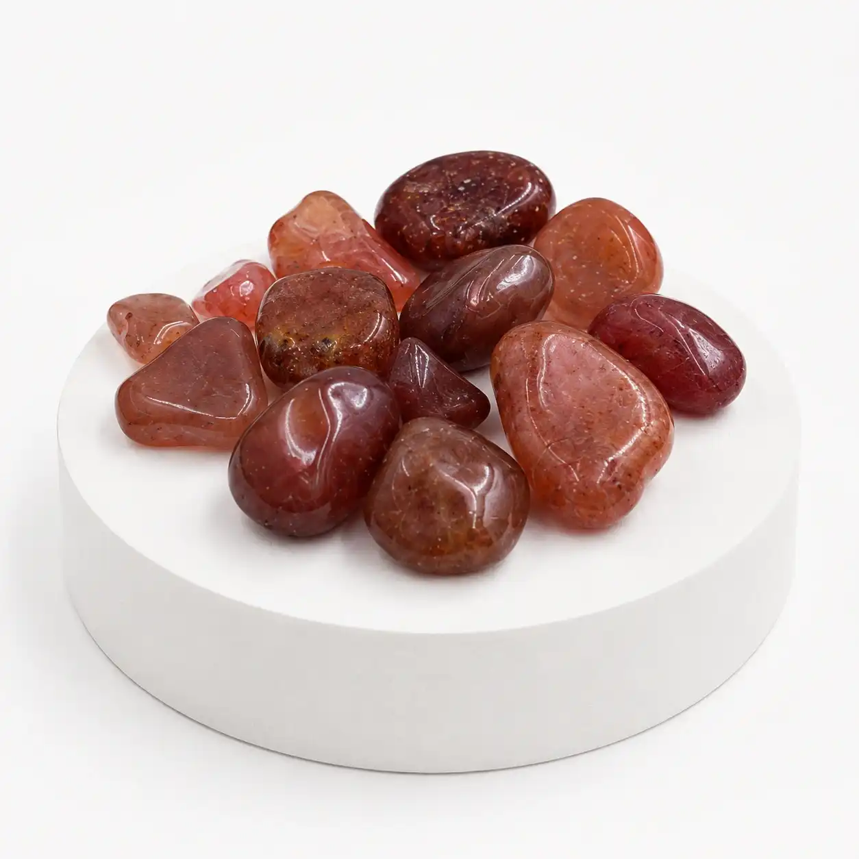 Natural Strawberry Quartz Tumbled Stones | Polished Healing Gemstone Chips | 100 GM Approx 2