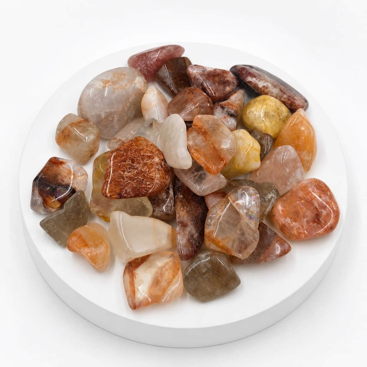 Natural Sunstone Tumbled Polished Stones - Premium Warm Peach Orange Feldspar Gemstone Mix for Crystal Decor, Reiki, Vastu, Craft & Collectors 2