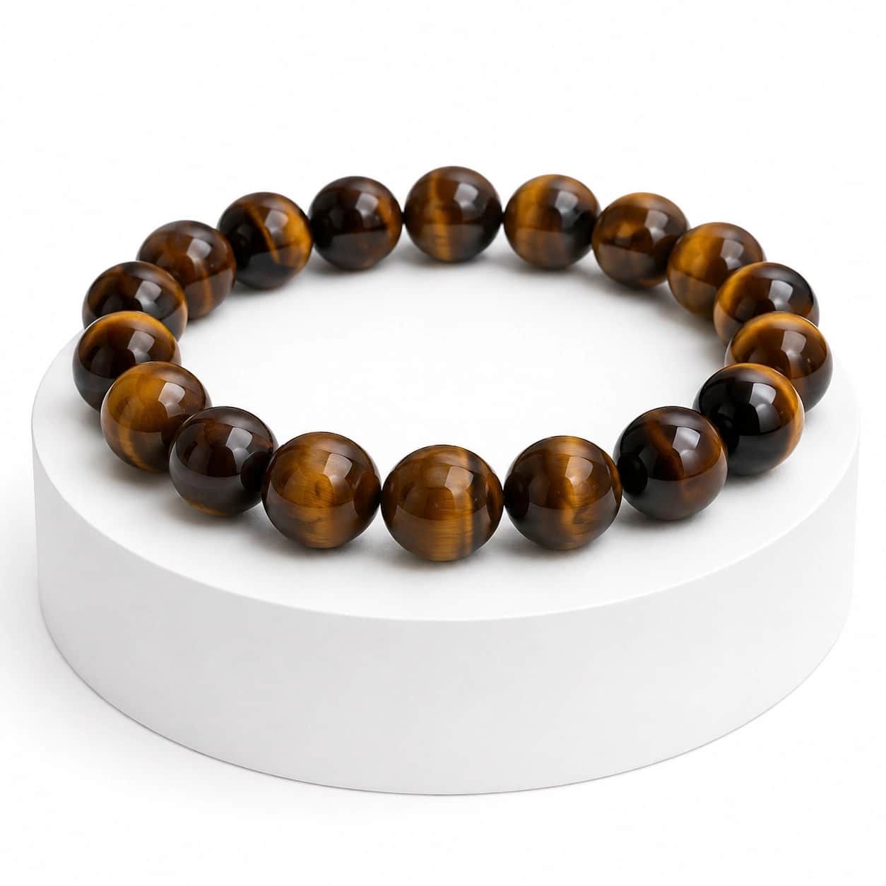 Natural Tiger Eye Bracelet | 12mm Beads | Stretchable Unisex Gemstone Bracelet for Strength, Confidence & Protection 2