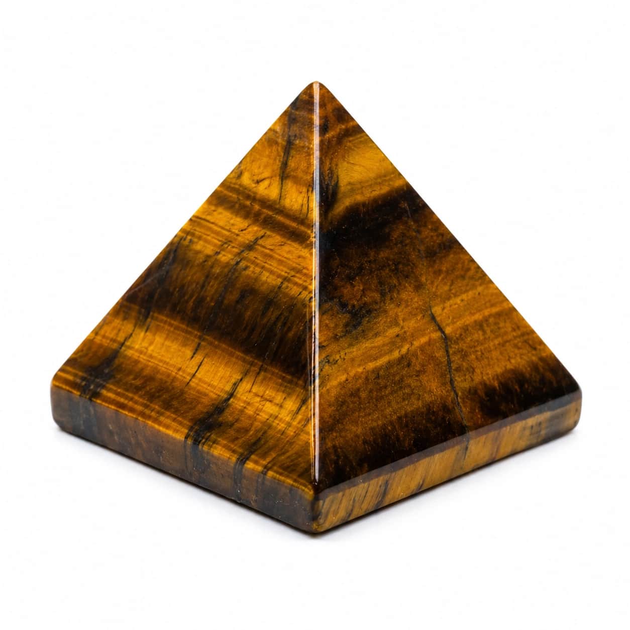 Natural Tiger Eye Crystal Pyramid - Golden Guardian Hand-Polished Gemstone Pyramid for Protection, Confidence & Grounding | Premium Feng Shui & Vastu Decor for Home, Office & Cash Counter 2