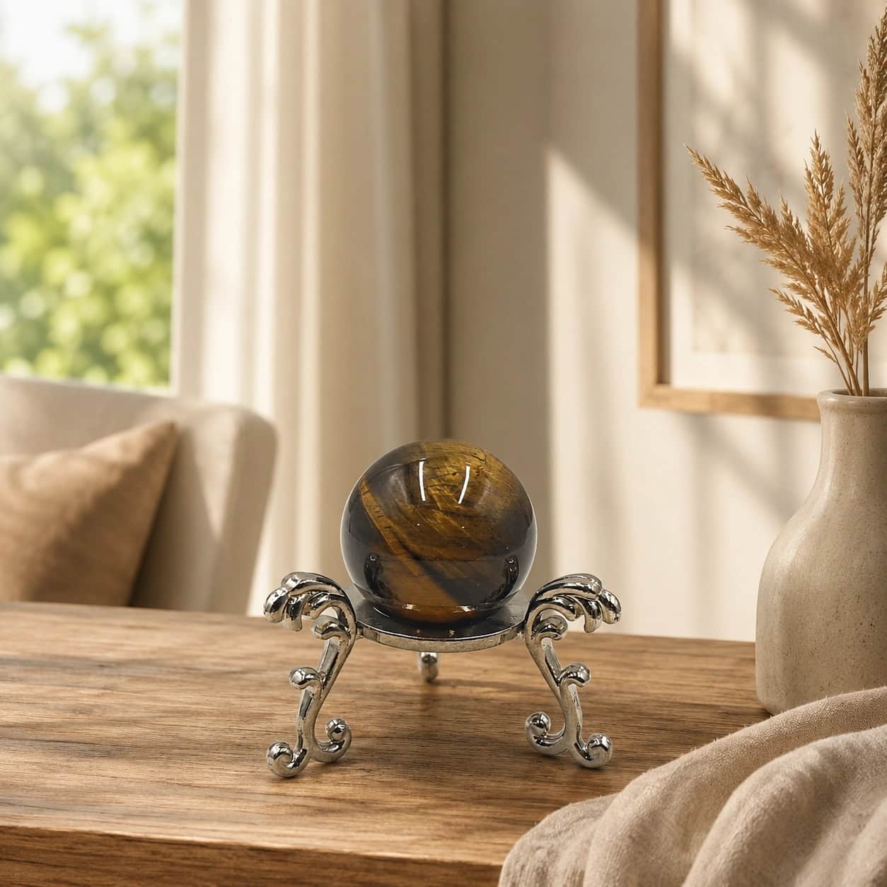 Natural Tiger Eye Gemstone Sphere 1