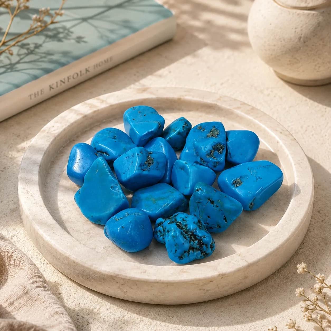 Natural Howlite Turquoise Polished Tumbled Gemstone 1