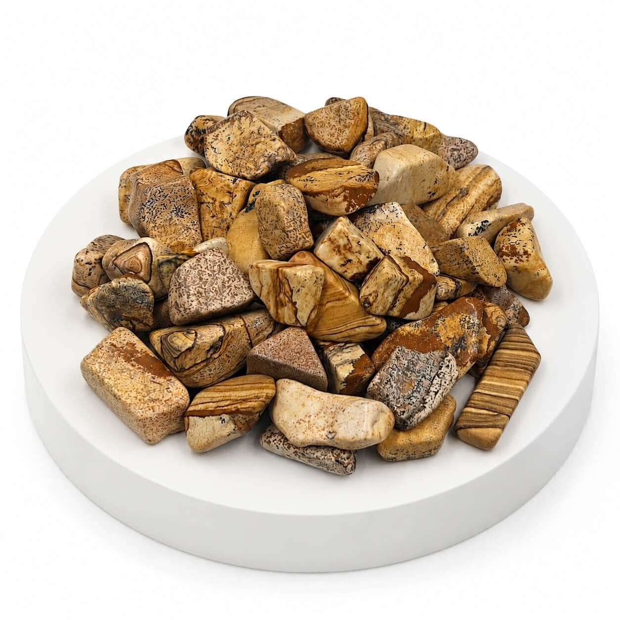 Picture Jasper Natural Polished Gemstone Tumbled Stones | Premium Earthy Brown Landscape Jasper Crystals for Decor, Healing, Craft & Collection 2