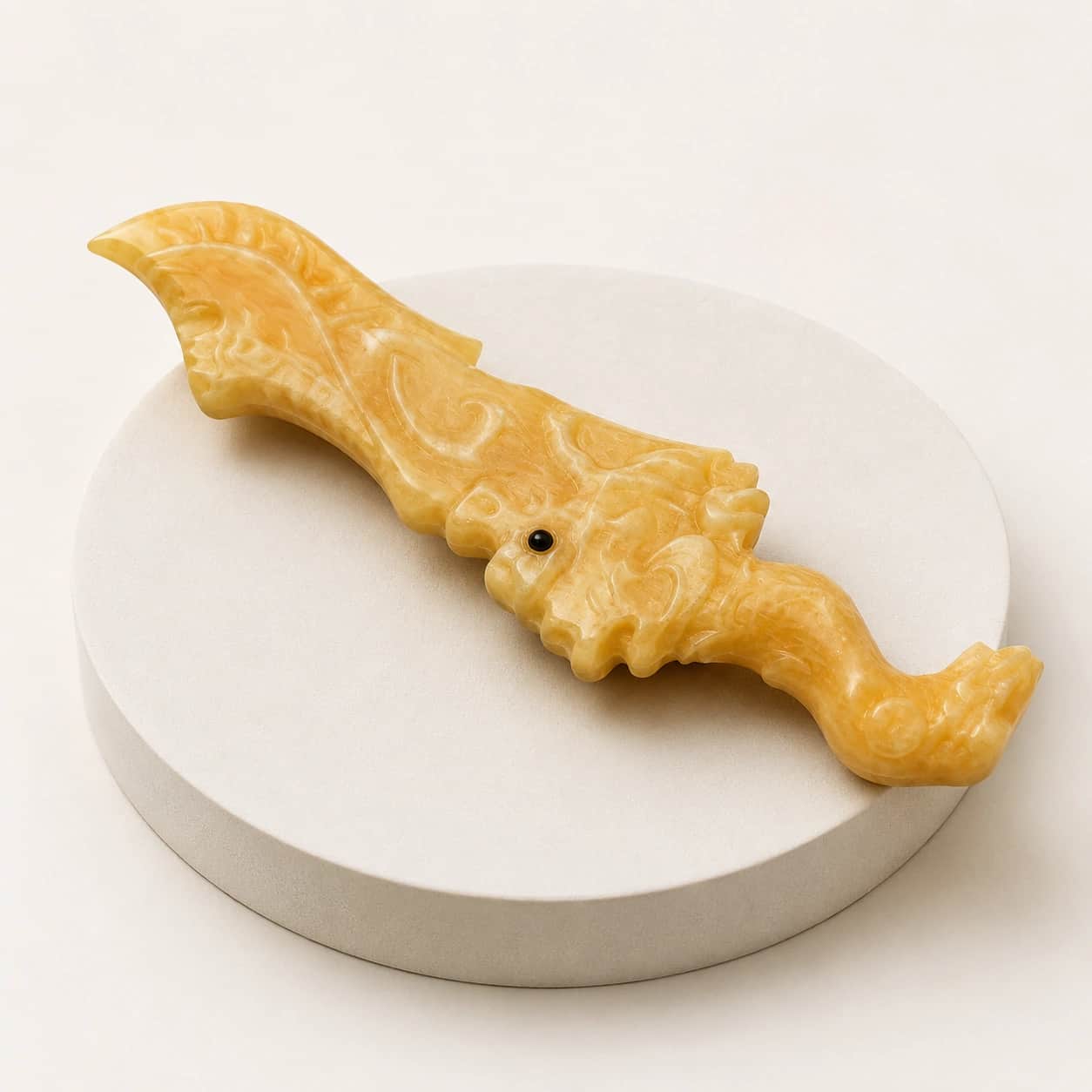 Premium Hand-Carved Yellow Crystal Decor - Polished Luxury Home Accent & Elegant Gift 2