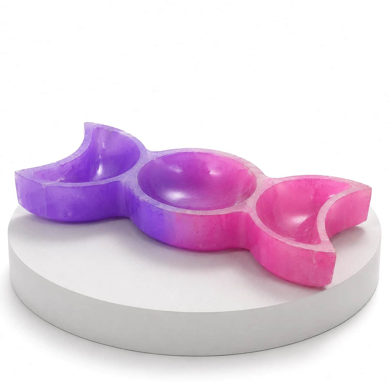 Premium Iridescent Crystal Candy Tray | 3-Compartment Handcrafted Decor | Jewelry Tray & Luxury Gift 2